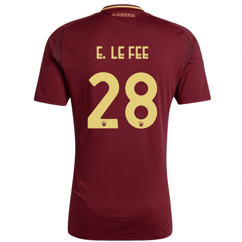 Danxen Hombre Camiseta Enzo Le Fée #28 Rojo Marrón Dorado 1ª Equipación 2024/25 La Camisa México