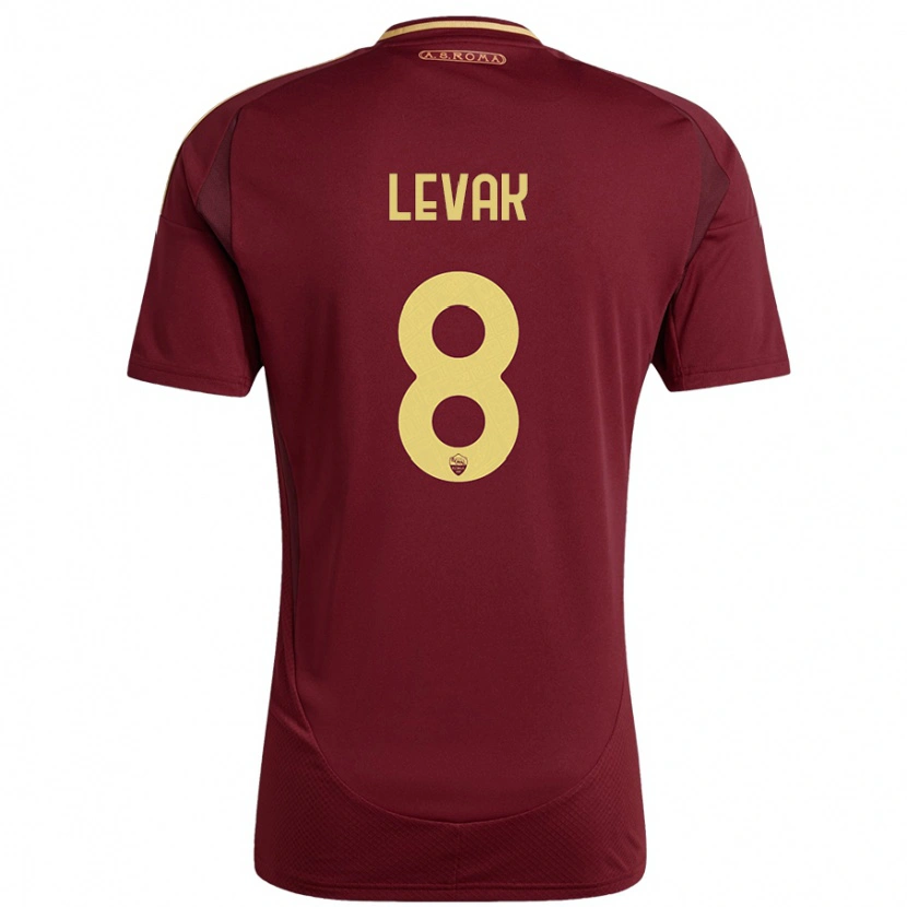 Danxen Hombre Camiseta Sergej Levak #8 Rojo Marrón Dorado 1ª Equipación 2024/25 La Camisa México