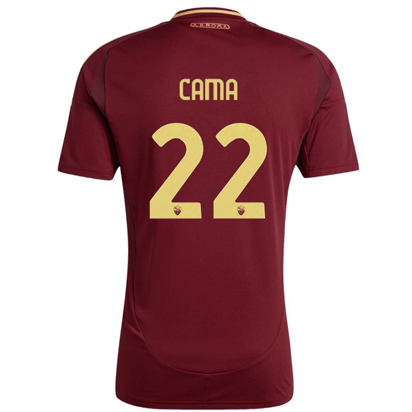 Danxen Hombre Camiseta Cristian Cama #22 Rojo Marrón Dorado 1ª Equipación 2024/25 La Camisa México