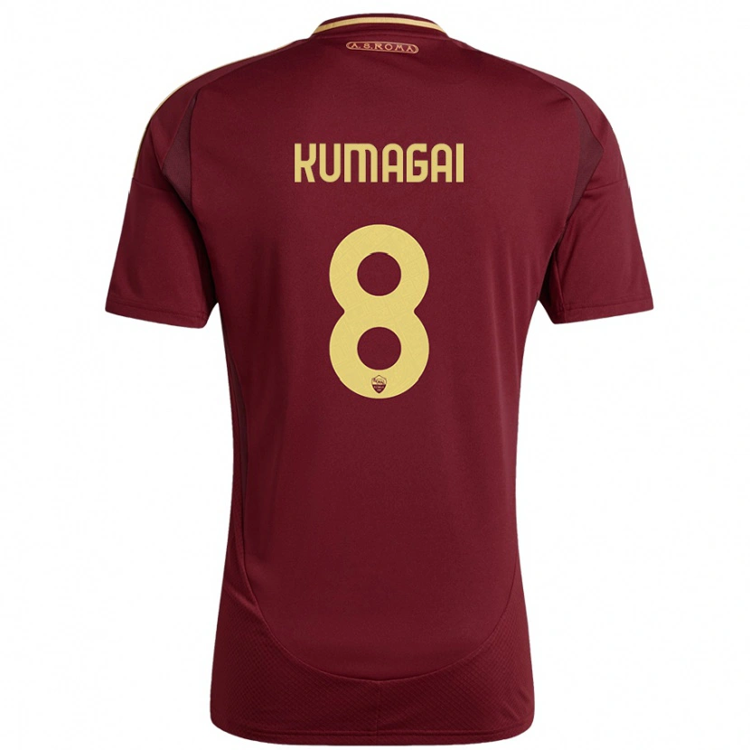 Danxen Hombre Camiseta Saki Kumagai #8 Rojo Marrón Dorado 1ª Equipación 2024/25 La Camisa México