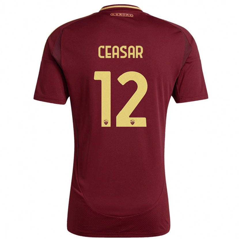 Danxen Hombre Camiseta Camelia Ceasar #12 Rojo Marrón Dorado 1ª Equipación 2024/25 La Camisa México