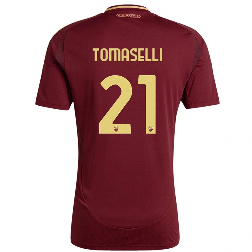 Danxen Hombre Camiseta Martina Tomaselli #21 Rojo Marrón Dorado 1ª Equipación 2024/25 La Camisa México
