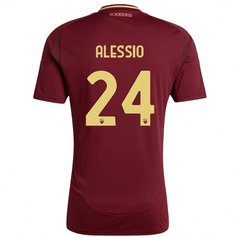 Danxen Hombre Camiseta Filippo Alessio #24 Rojo Marrón Dorado 1ª Equipación 2024/25 La Camisa México