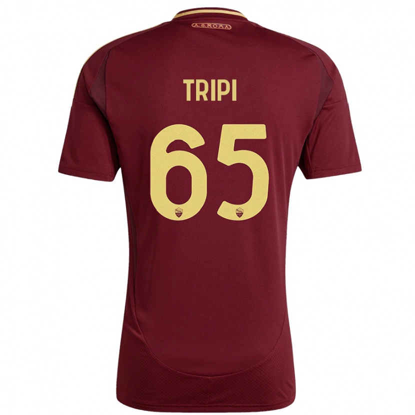 Danxen Hombre Camiseta Filippo Tripi #65 Rojo Marrón Dorado 1ª Equipación 2024/25 La Camisa México