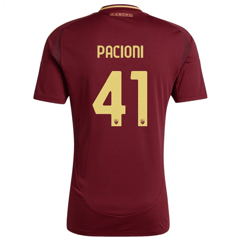 Danxen Hombre Camiseta Eleonora Pacioni #41 Rojo Marrón Dorado 1ª Equipación 2024/25 La Camisa México