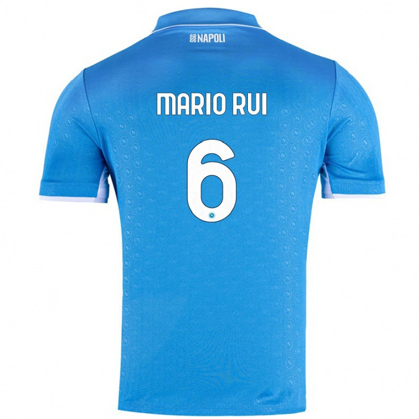 Danxen Hombre Camiseta Mário Rui #6 Azul Cielo 1ª Equipación 2024/25 La Camisa México