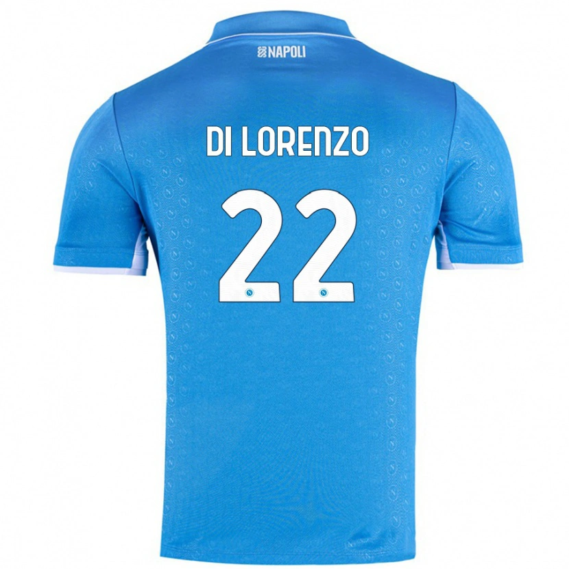 Danxen Hombre Camiseta Giovanni Di Lorenzo #22 Azul Cielo 1ª Equipación 2024/25 La Camisa México