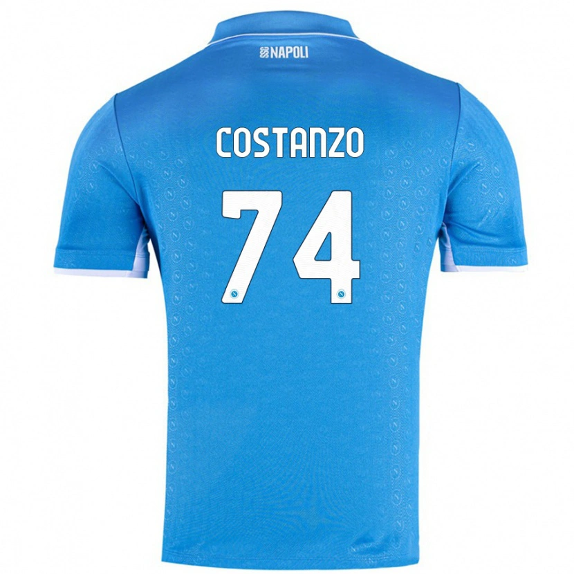 Danxen Hombre Camiseta Davide Costanzo #74 Azul Cielo 1ª Equipación 2024/25 La Camisa México