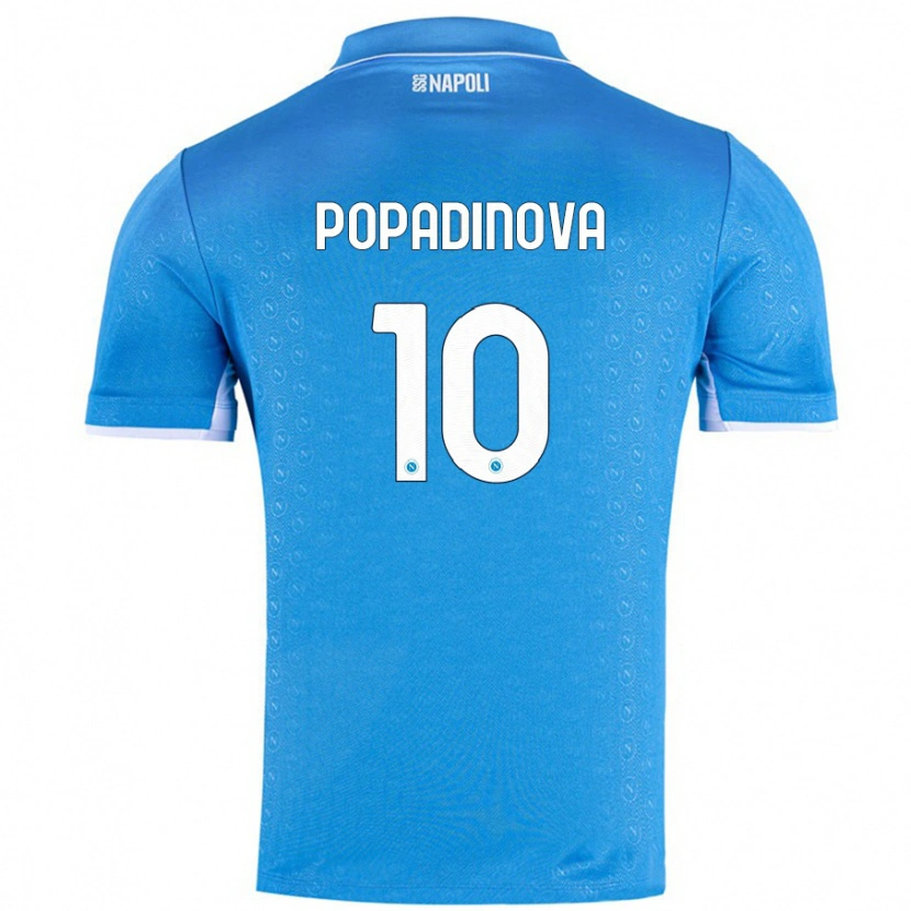 Danxen Hombre Camiseta Evdokiya Popadinova #10 Azul Cielo 1ª Equipación 2024/25 La Camisa México