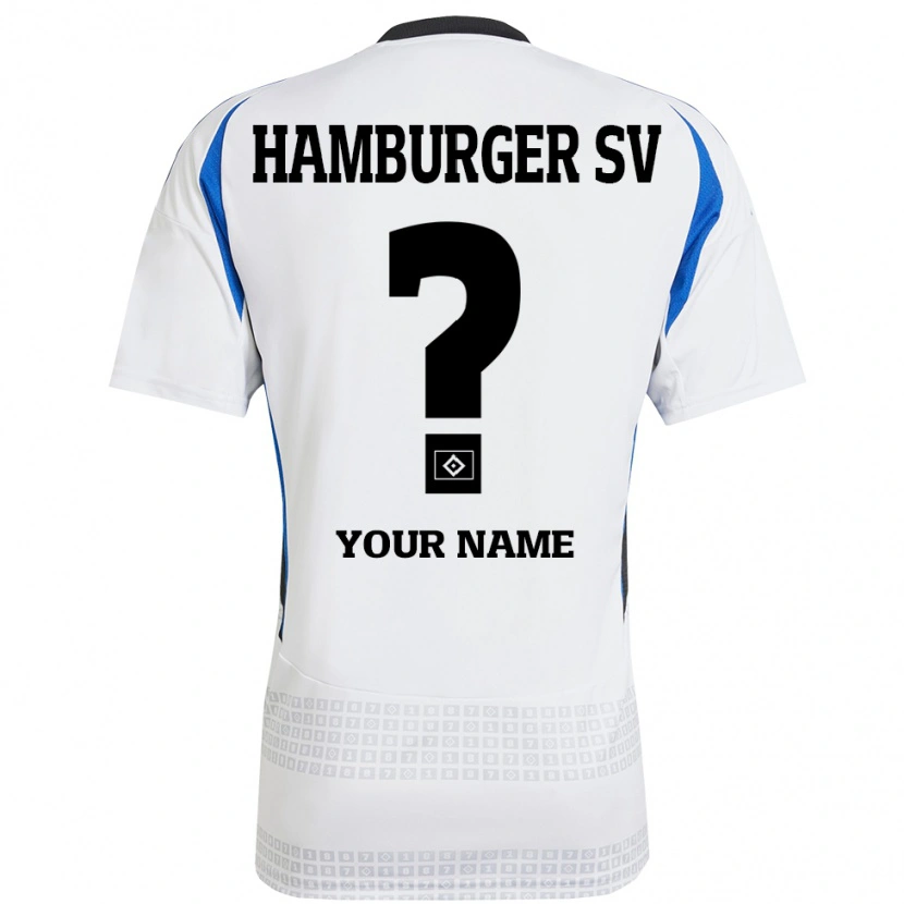 Danxen Hombre Camiseta Su Nombre #0 Blanco Azul 1ª Equipación 2024/25 La Camisa México