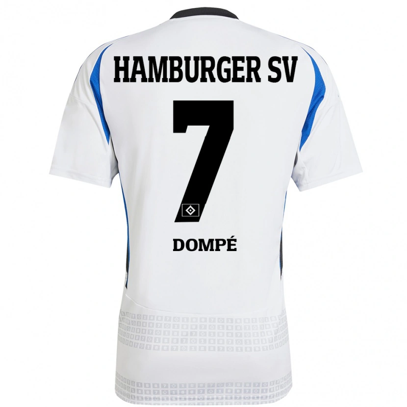 Danxen Hombre Camiseta Jean-Luc Dompé #7 Blanco Azul 1ª Equipación 2024/25 La Camisa México