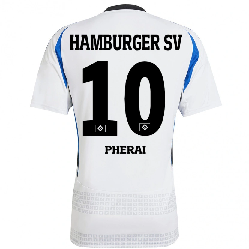 Danxen Hombre Camiseta Immanuel Pherai #10 Blanco Azul 1ª Equipación 2024/25 La Camisa México