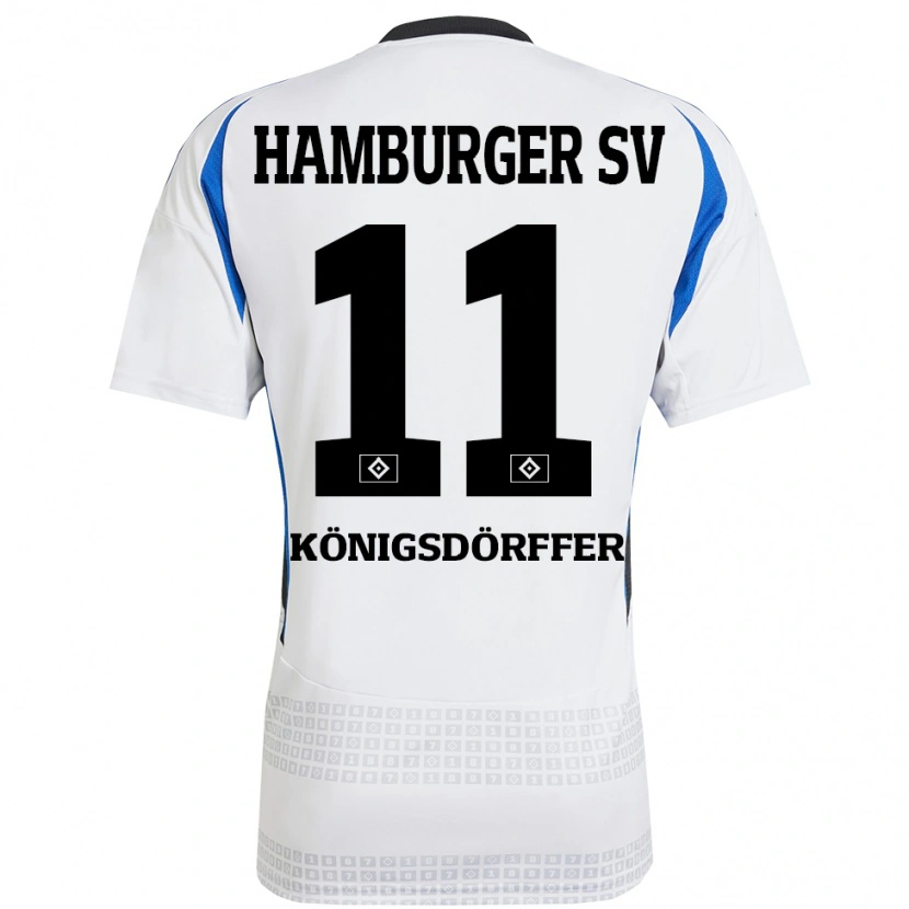 Danxen Hombre Camiseta Ransford Königsdörffer #11 Blanco Azul 1ª Equipación 2024/25 La Camisa México
