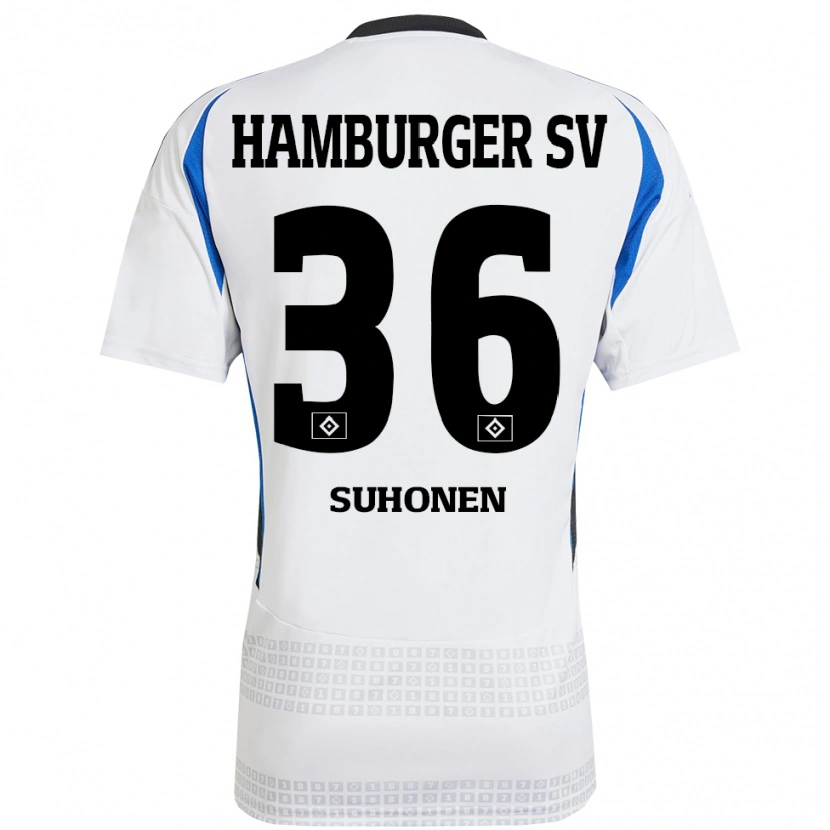 Danxen Hombre Camiseta Anssi Suhonen #36 Blanco Azul 1ª Equipación 2024/25 La Camisa México