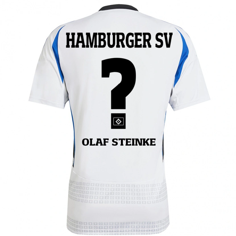 Danxen Hombre Camiseta Eric Olaf Steinke #0 Blanco Azul 1ª Equipación 2024/25 La Camisa México