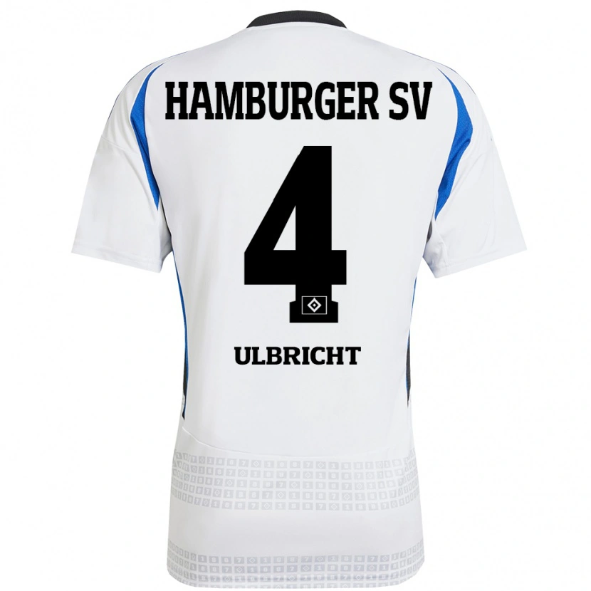 Danxen Hombre Camiseta Michael Ulbricht #4 Blanco Azul 1ª Equipación 2024/25 La Camisa México