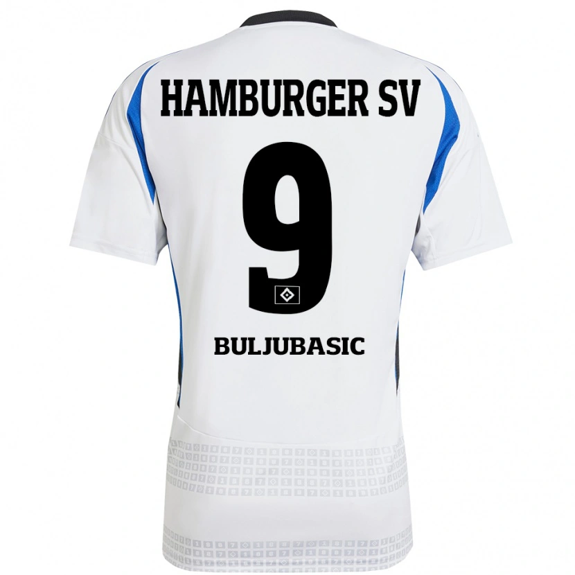 Danxen Hombre Camiseta Amer Buljubasic #9 Blanco Azul 1ª Equipación 2024/25 La Camisa México