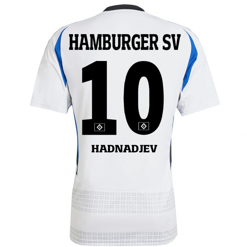 Danxen Hombre Camiseta Marko Hadnadjev #10 Blanco Azul 1ª Equipación 2024/25 La Camisa México