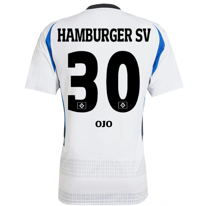 Danxen Hombre Camiseta Kelvin Ojo #30 Blanco Azul 1ª Equipación 2024/25 La Camisa México