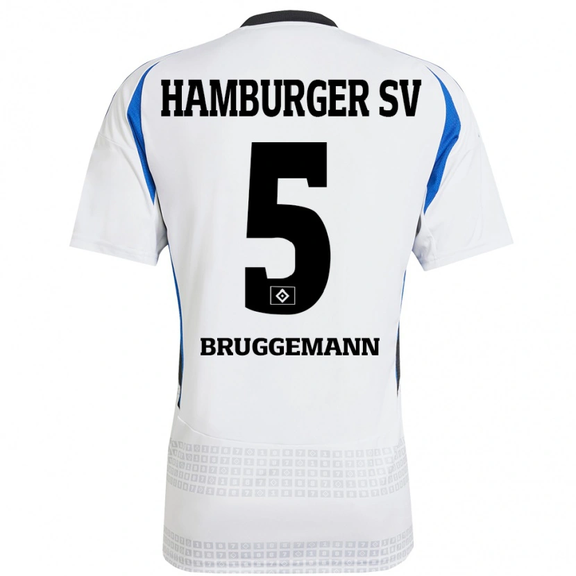Danxen Hombre Camiseta Nina Brüggemann #5 Blanco Azul 1ª Equipación 2024/25 La Camisa México