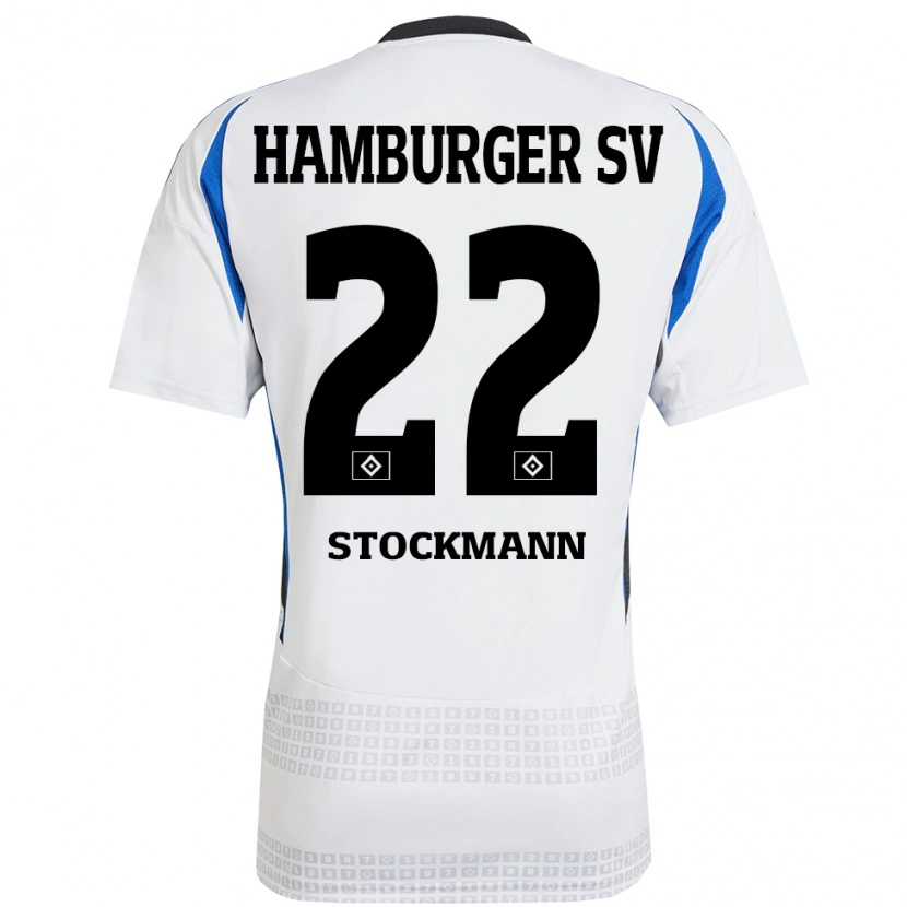 Danxen Hombre Camiseta Sarah Stöckmann #22 Blanco Azul 1ª Equipación 2024/25 La Camisa México