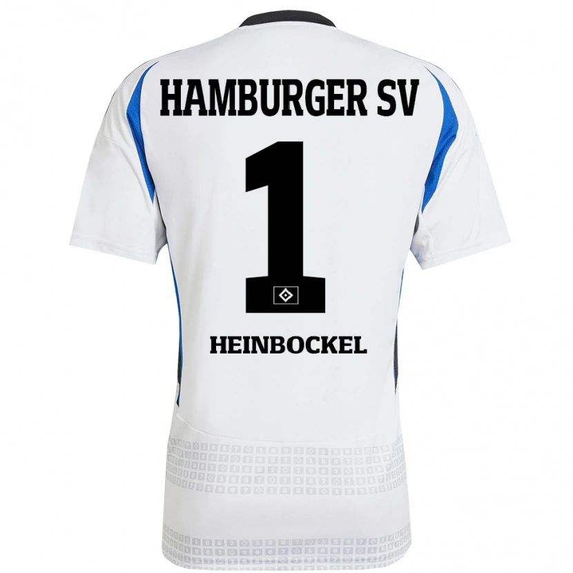 Danxen Hombre Camiseta Simon Heinbockel #1 Blanco Azul 1ª Equipación 2024/25 La Camisa México