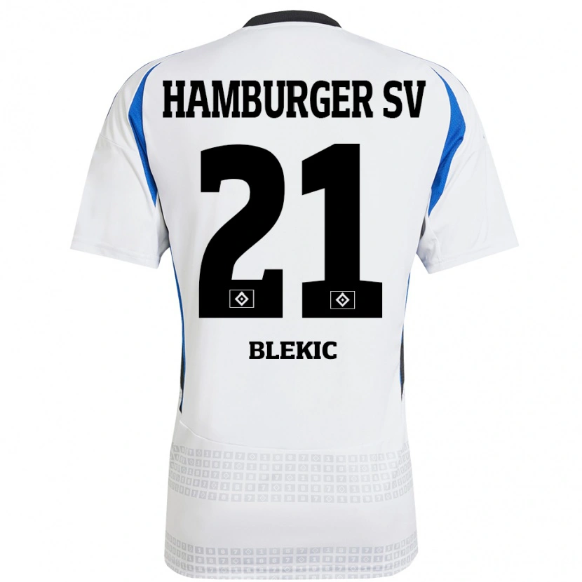 Danxen Hombre Camiseta Romeo Blekic #21 Blanco Azul 1ª Equipación 2024/25 La Camisa México