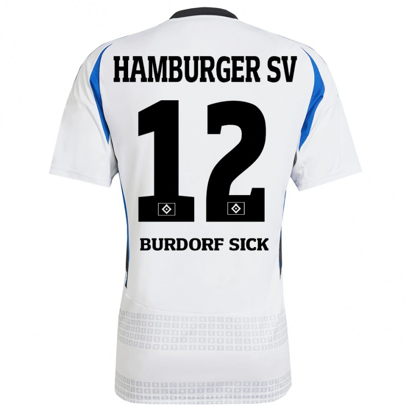 Danxen Hombre Camiseta Emma Burdorf-Sick #12 Blanco Azul 1ª Equipación 2024/25 La Camisa México