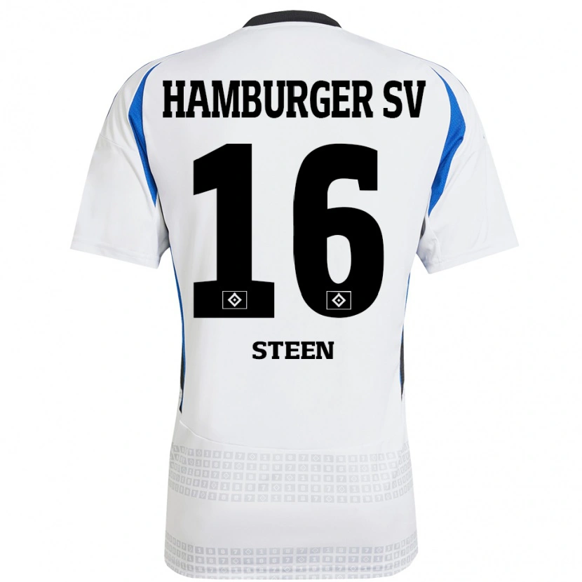 Danxen Hombre Camiseta Maya Steen #16 Blanco Azul 1ª Equipación 2024/25 La Camisa México
