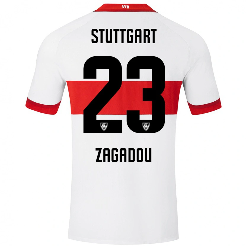 Danxen Hombre Camiseta Dan-Axel Zagadou #23 Blanco Rojo 1ª Equipación 2024/25 La Camisa México