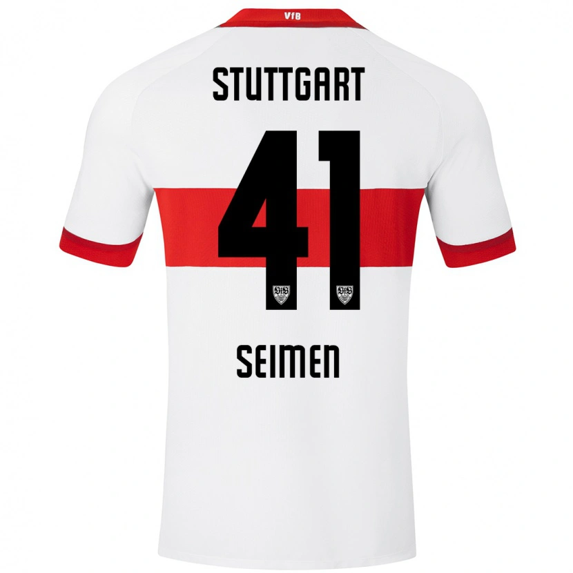 Danxen Hombre Camiseta Dennis Seimen #41 Blanco Rojo 1ª Equipación 2024/25 La Camisa México