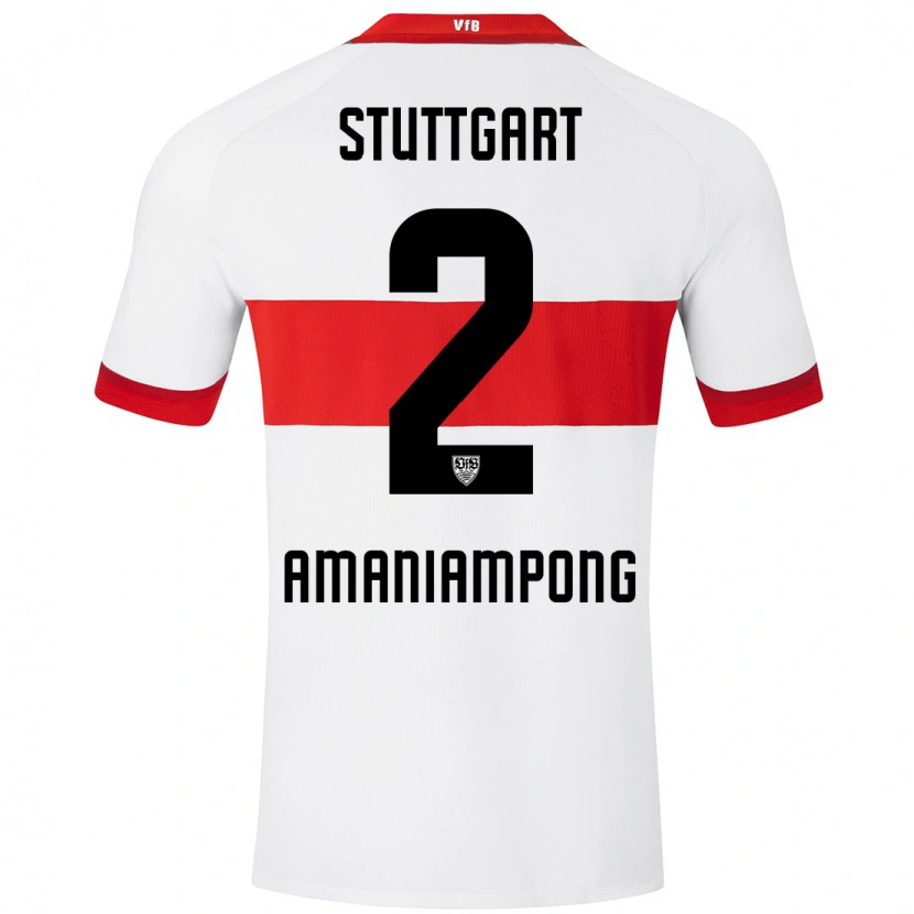 Danxen Hombre Camiseta Kaden Amaniampong #2 Blanco Rojo 1ª Equipación 2024/25 La Camisa México