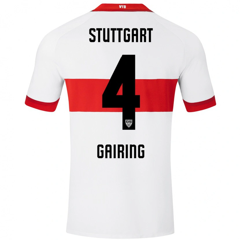 Danxen Hombre Camiseta Nadine Gairing #4 Blanco Rojo 1ª Equipación 2024/25 La Camisa México