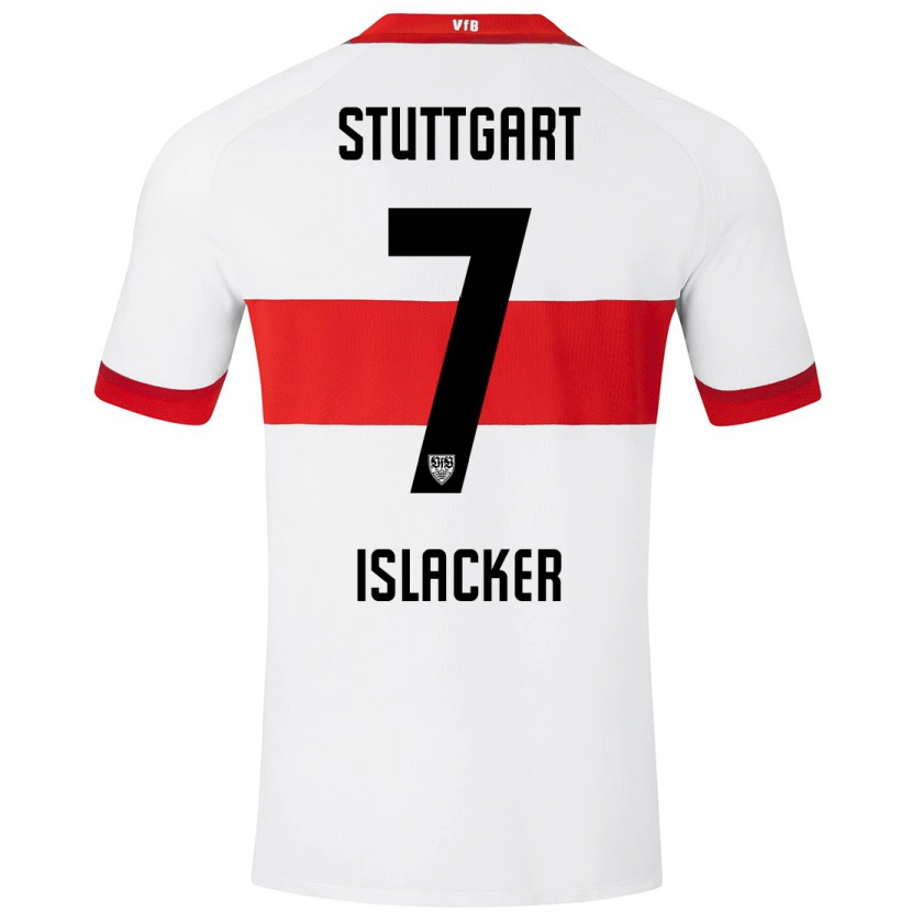 Danxen Hombre Camiseta Mandy Islacker #7 Blanco Rojo 1ª Equipación 2024/25 La Camisa México
