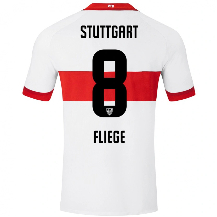 Danxen Hombre Camiseta Anna Fliege #8 Blanco Rojo 1ª Equipación 2024/25 La Camisa México