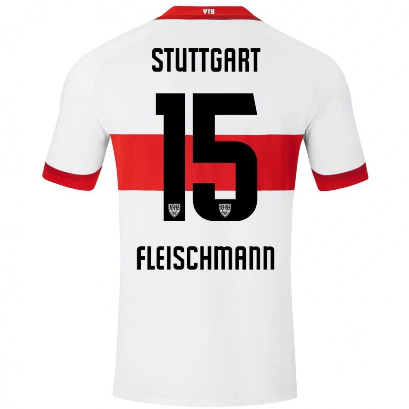 Danxen Hombre Camiseta Svea Fleischmann #15 Blanco Rojo 1ª Equipación 2024/25 La Camisa México