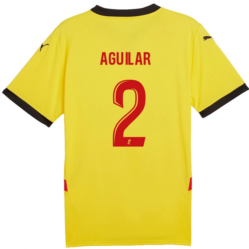 Danxen Hombre Camiseta Ruben Aguilar #2 Amarillo Rojo 1ª Equipación 2024/25 La Camisa México
