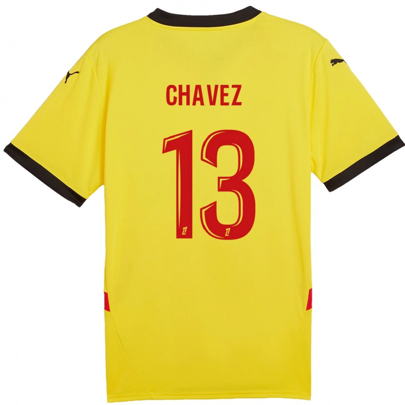 Danxen Hombre Camiseta Jhoanner Chávez #13 Amarillo Rojo 1ª Equipación 2024/25 La Camisa México