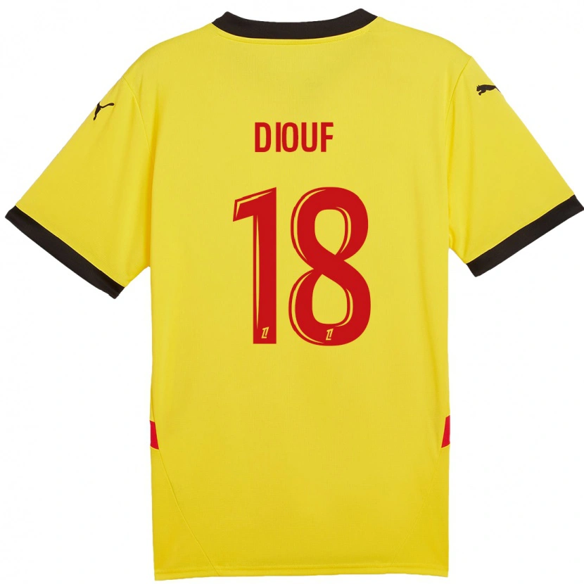 Danxen Hombre Camiseta Andy Diouf #18 Amarillo Rojo 1ª Equipación 2024/25 La Camisa México