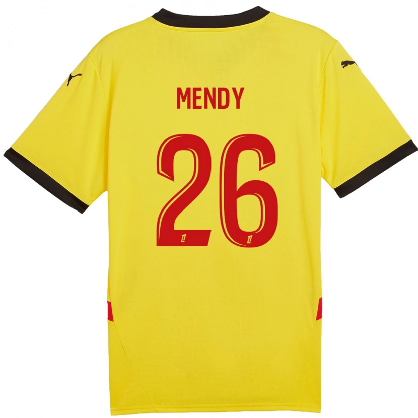 Danxen Hombre Camiseta Nampalys Mendy #26 Amarillo Rojo 1ª Equipación 2024/25 La Camisa México