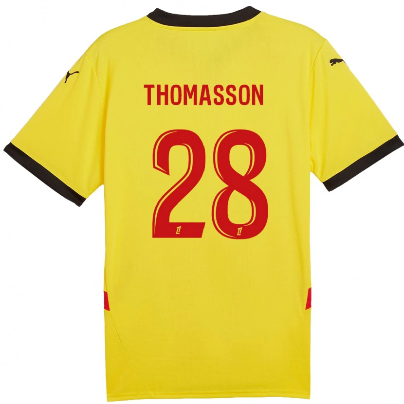 Danxen Hombre Camiseta Adrien Thomasson #28 Amarillo Rojo 1ª Equipación 2024/25 La Camisa México