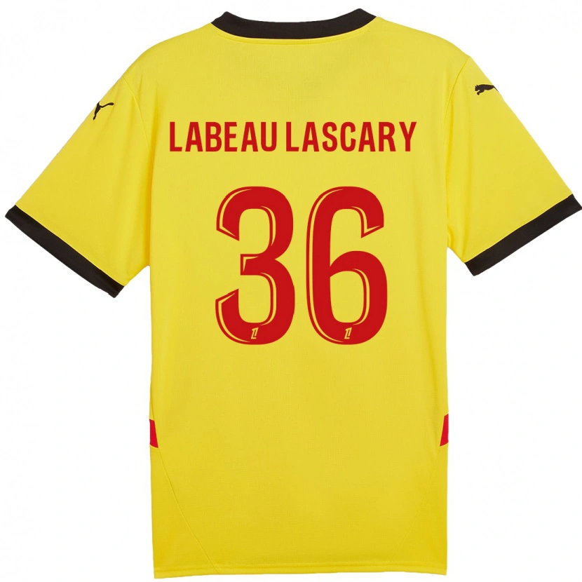 Danxen Hombre Camiseta Rémy Labeau Lascary #36 Amarillo Rojo 1ª Equipación 2024/25 La Camisa México