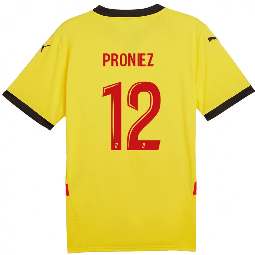 Danxen Hombre Camiseta Fany Proniez #12 Amarillo Rojo 1ª Equipación 2024/25 La Camisa México