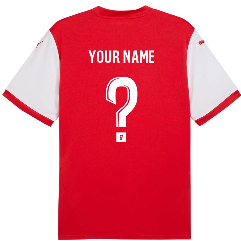 Danxen Hombre Camiseta Su Nombre #0 Rojo Blanco 1ª Equipación 2024/25 La Camisa México