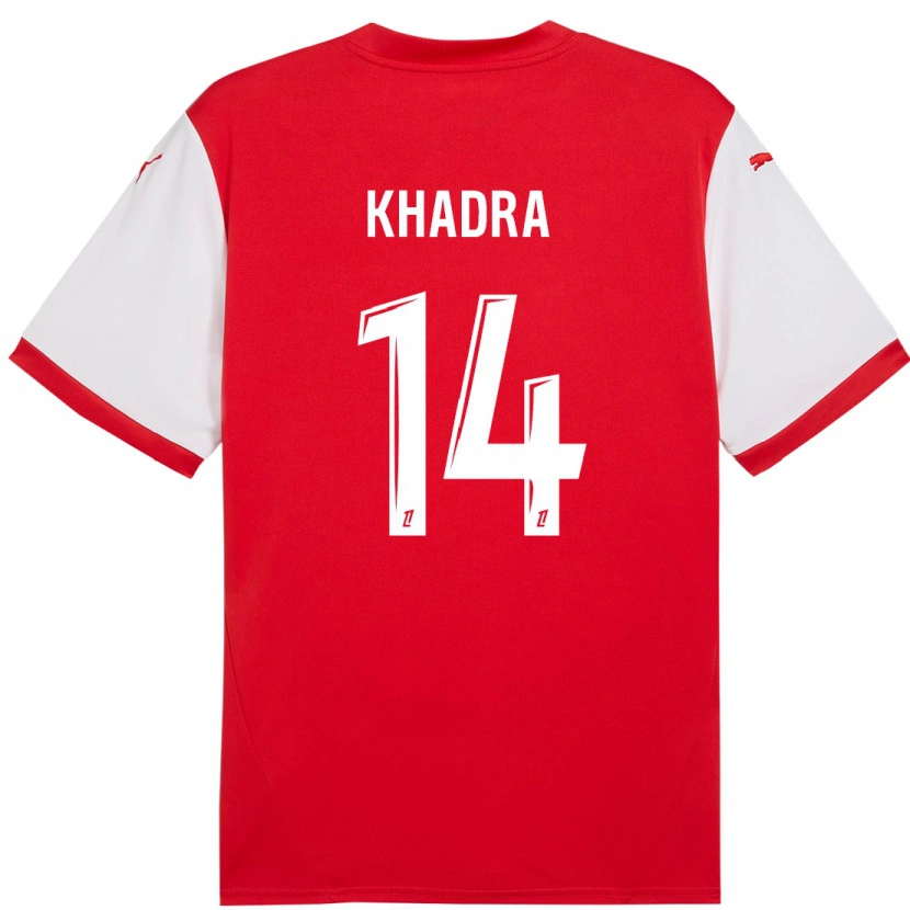Danxen Hombre Camiseta Reda Khadra #14 Rojo Blanco 1ª Equipación 2024/25 La Camisa México