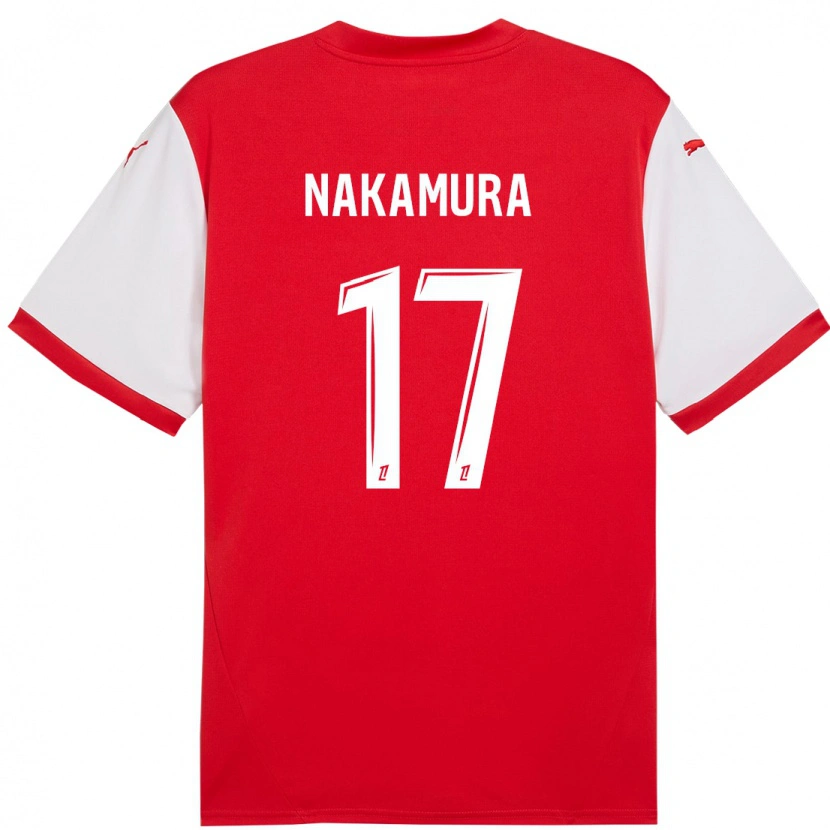 Danxen Hombre Camiseta Keito Nakamura #17 Rojo Blanco 1ª Equipación 2024/25 La Camisa México