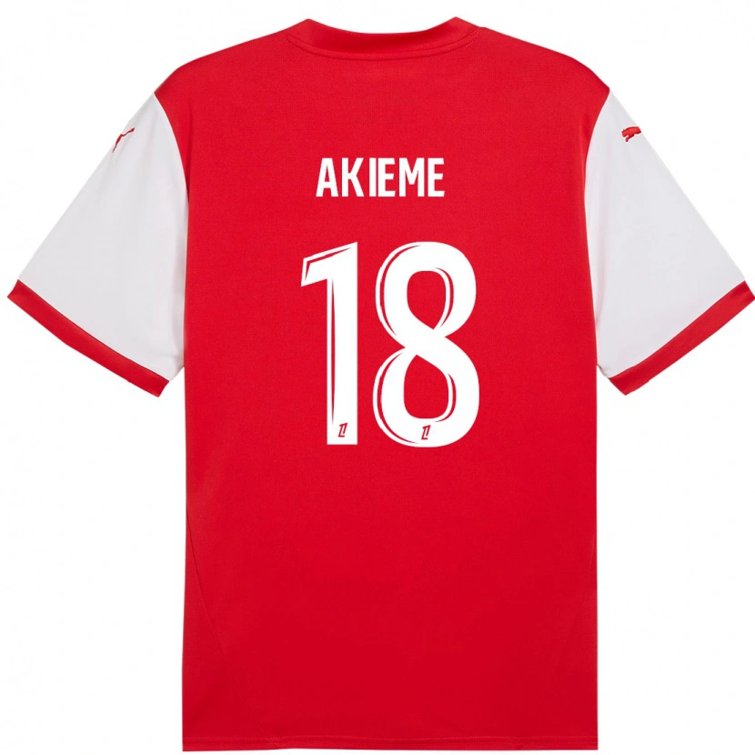 Danxen Hombre Camiseta Sergio Akieme #18 Rojo Blanco 1ª Equipación 2024/25 La Camisa México