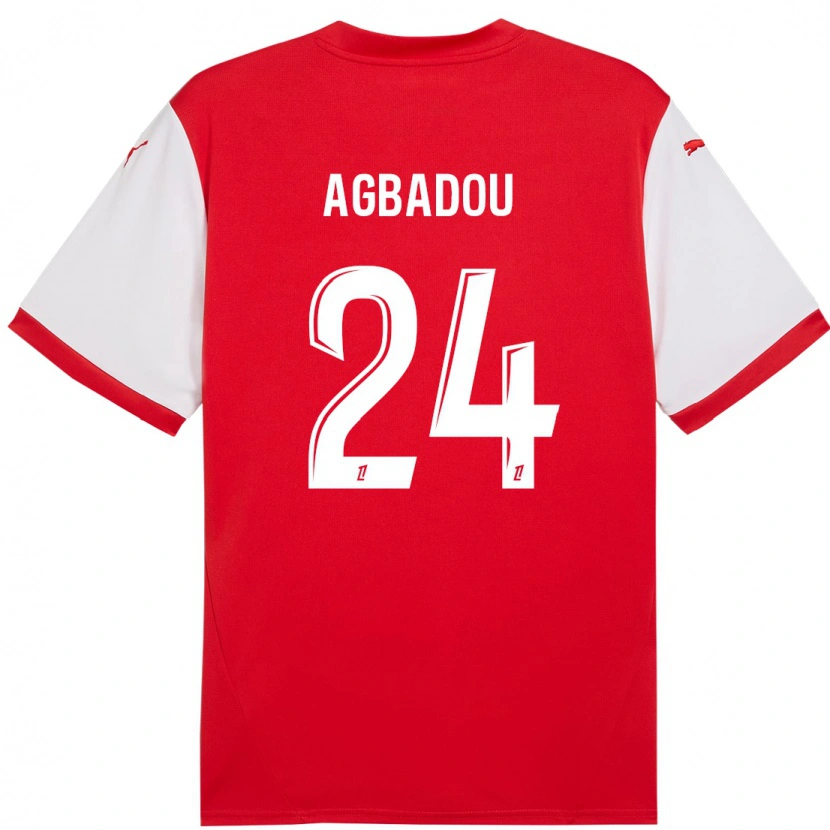 Danxen Hombre Camiseta Emmanuel Agbadou #24 Rojo Blanco 1ª Equipación 2024/25 La Camisa México