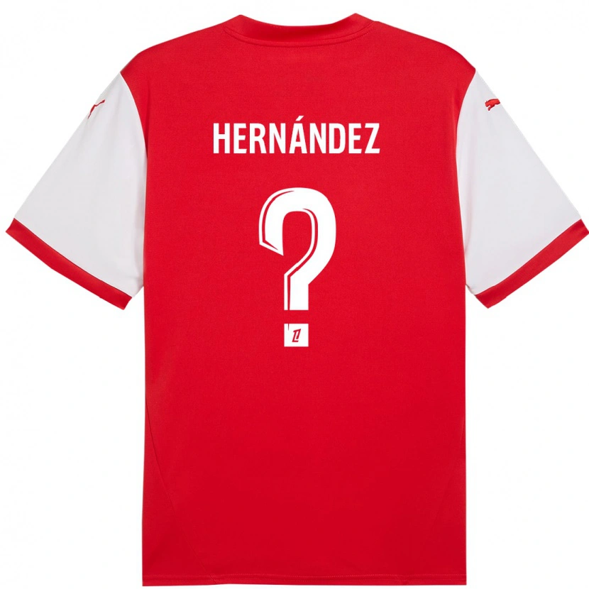 Danxen Hombre Camiseta Melvin Hernández #0 Rojo Blanco 1ª Equipación 2024/25 La Camisa México