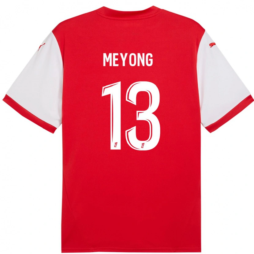Danxen Hombre Camiseta Charlène Meyong #13 Rojo Blanco 1ª Equipación 2024/25 La Camisa México